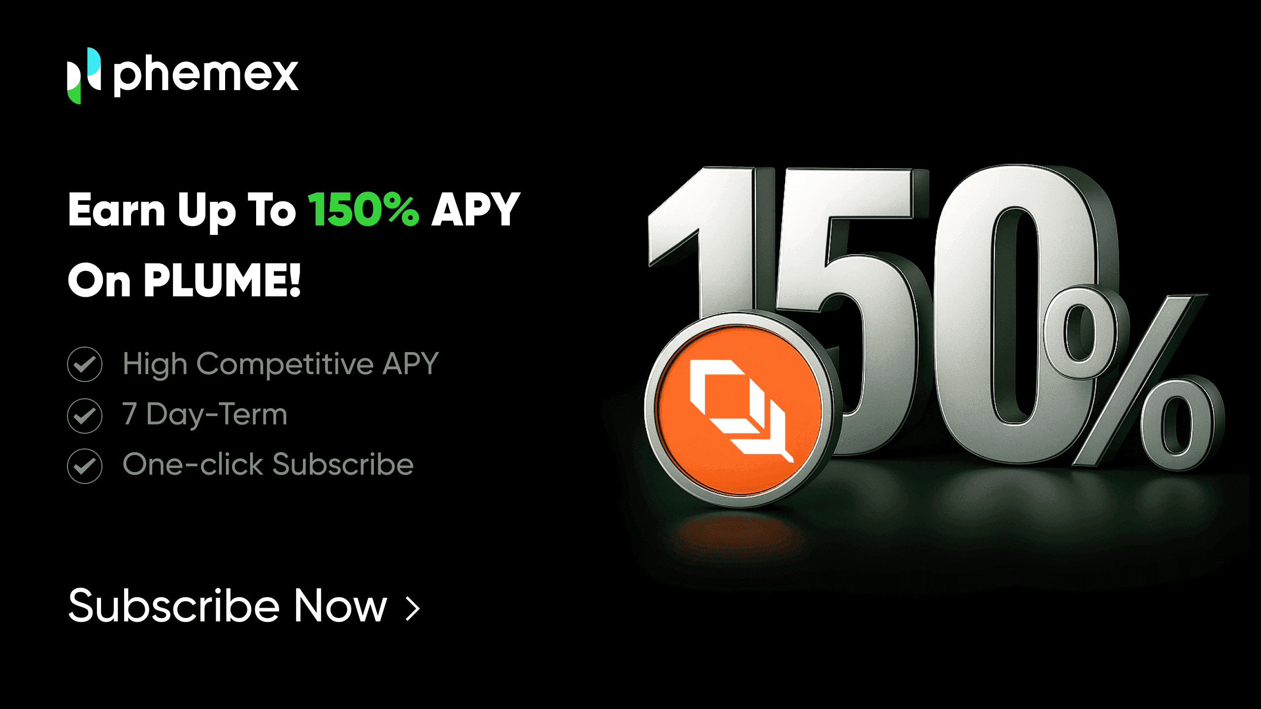 Phemex Launches Plume (PLUME) Savings: Earn Up to 150% APY!