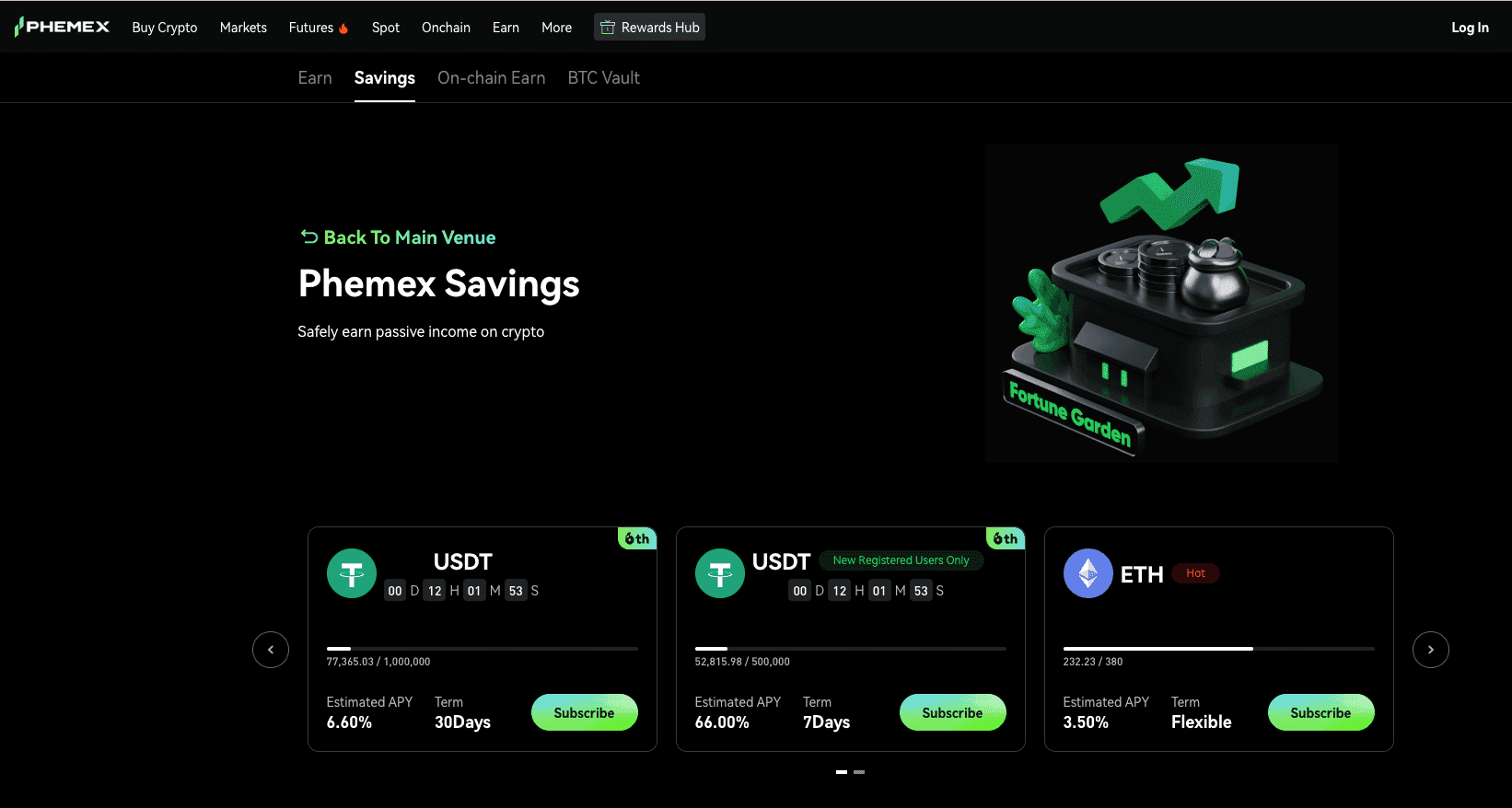 Phemex Savings