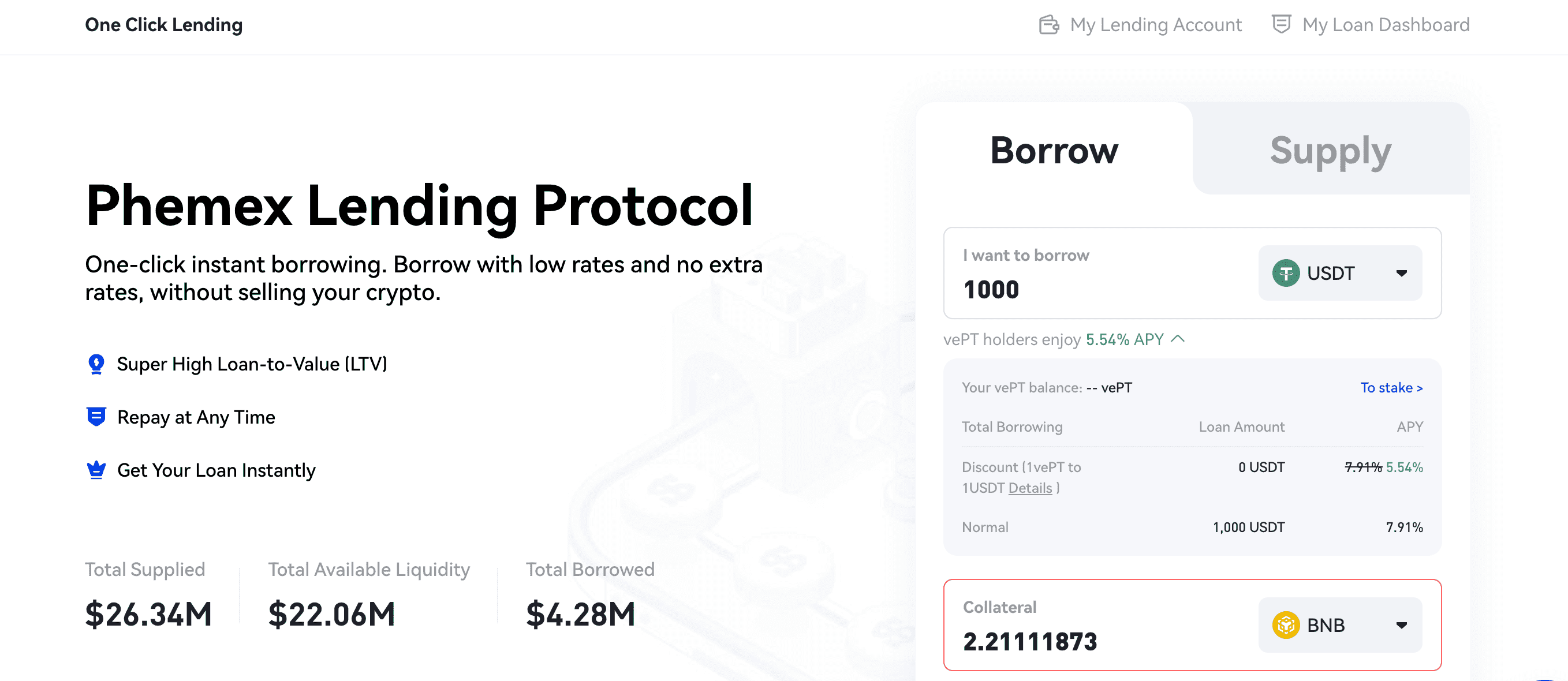 Phemex lending