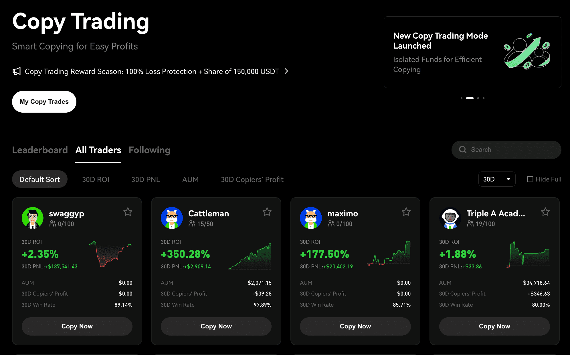 Copy Trading on Phemex
