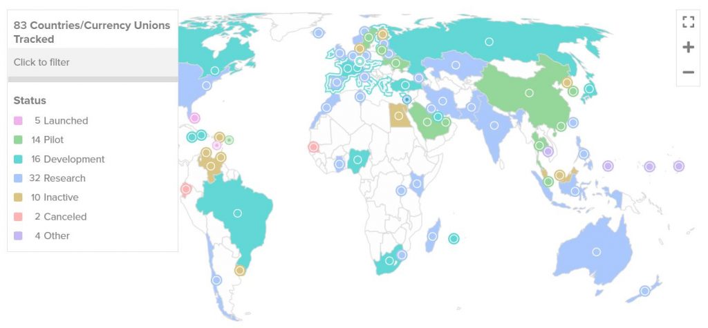 status of cbdc development worldwide