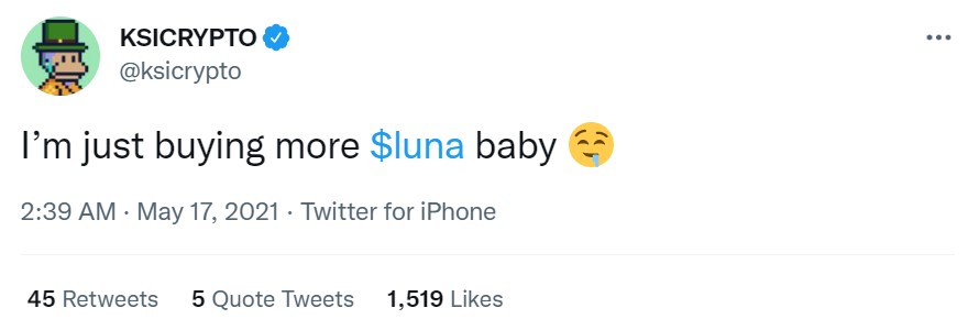 KSI Shill LUNA Fail